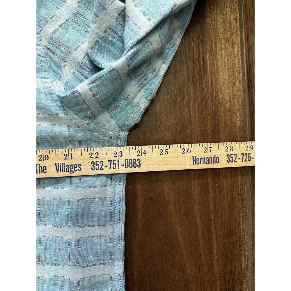 Carbon 2 Cobalt Shirt Men Large Blue Colorful Geometric Soft Flannel Lightweight - Picture 5 of 7